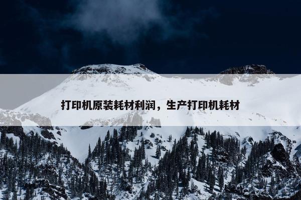 打印机原装耗材利润，生产打印机耗材