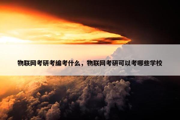 物联网考研考编考什么，物联网考研可以考哪些学校