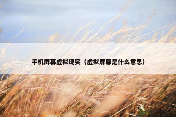 手机屏幕虚拟现实（虚拟屏幕是什么意思）