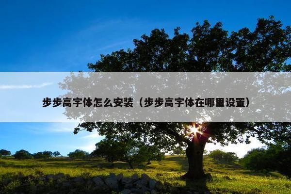 步步高字体怎么安装（步步高字体在哪里设置）
