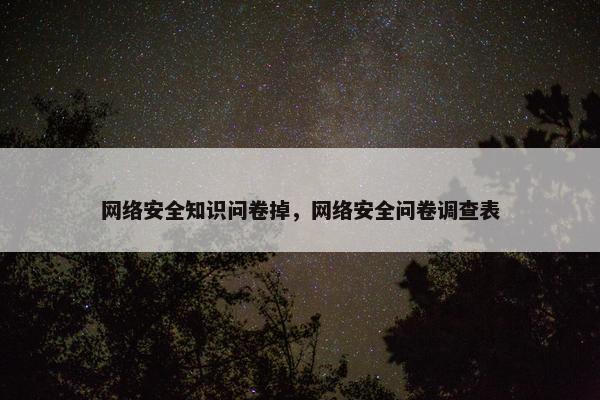 网络安全知识问卷掉，网络安全问卷调查表