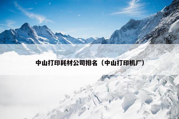 中山打印耗材公司排名（中山打印机厂）