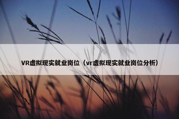 VR虚拟现实就业岗位（vr虚拟现实就业岗位分析）