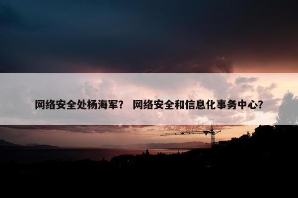 网络安全处杨海军？ 网络安全和信息化事务中心？