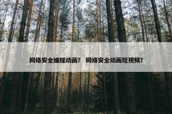 网络安全编程动画？ 网络安全动画短视频？