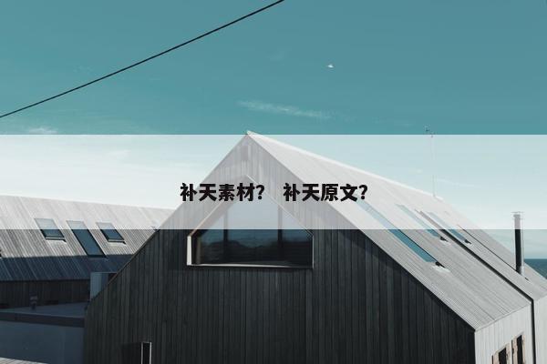 补天素材？ 补天原文？