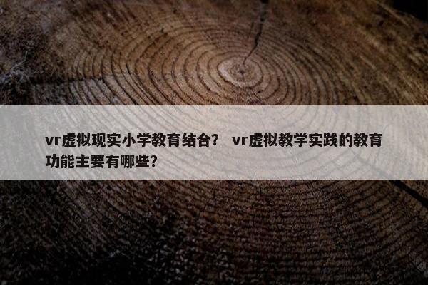vr虚拟现实小学教育结合？ vr虚拟教学实践的教育功能主要有哪些？