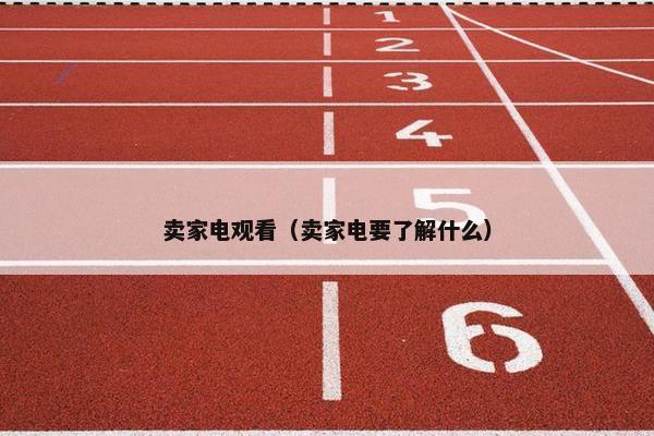 卖家电观看（卖家电要了解什么）