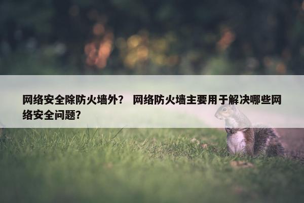 网络安全除防火墙外？ 网络防火墙主要用于解决哪些网络安全问题？