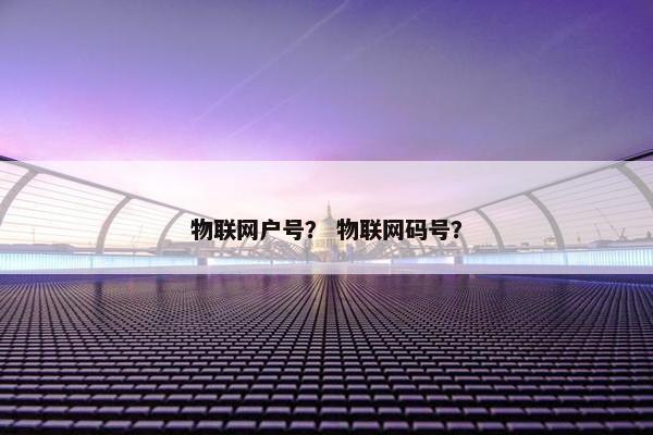 物联网户号? 物联网码号? 物联网户号? 物联网码号?