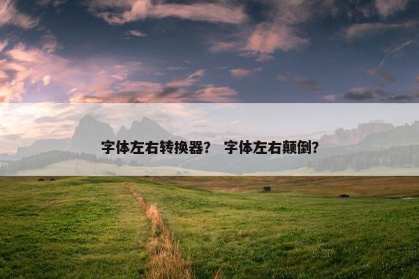 字体左右转换器？ 字体左右颠倒？