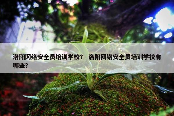 洛阳网络安全员培训学校？ 洛阳网络安全员培训学校有哪些？
