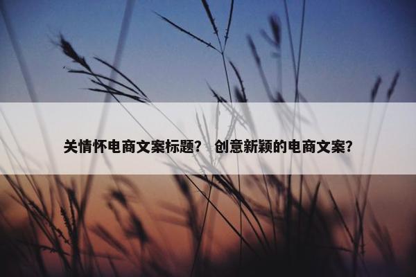 关情怀电商文案标题？ 创意新颖的电商文案？