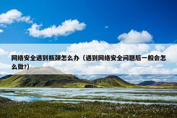网络安全遇到瓶颈怎么办（遇到网络安全问题后一般会怎么做?）