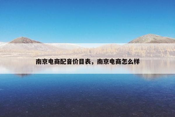 南京电商配音价目表，南京电商怎么样