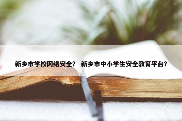 新乡市学校网络安全？ 新乡市中小学生安全教育平台？