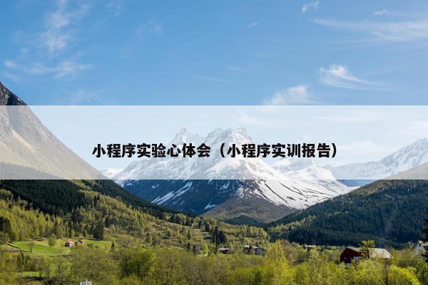 小程序实验心体会（小程序实训报告）