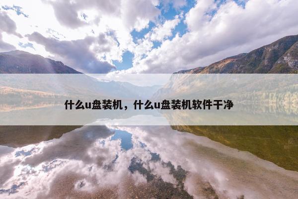 什么u盘装机，什么u盘装机软件干净