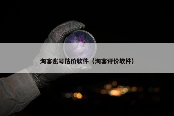 淘客账号估价软件（淘客评价软件）
