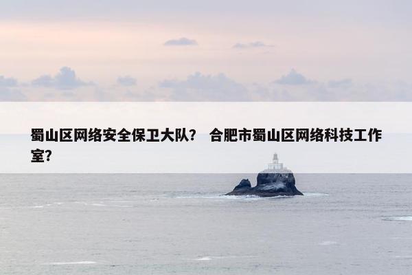 蜀山区网络安全保卫大队？ 合肥市蜀山区网络科技工作室？