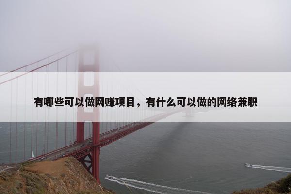有哪些可以做网赚项目，有什么可以做的网络兼职