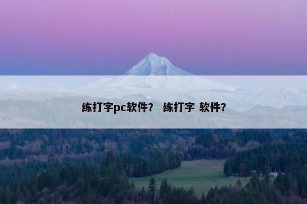 练打字pc软件？ 练打字 软件？