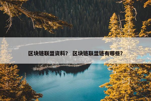 区块链联盟资料？ 区块链联盟链有哪些？