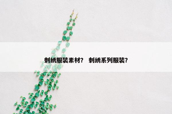 刺绣服装素材？ 刺绣系列服装？