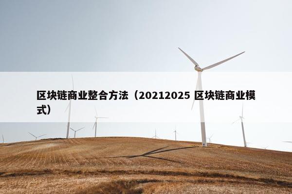 区块链商业整合方法（20212025 区块链商业模式）