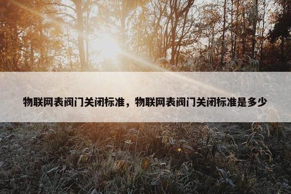 物联网表阀门关闭标准，物联网表阀门关闭标准是多少