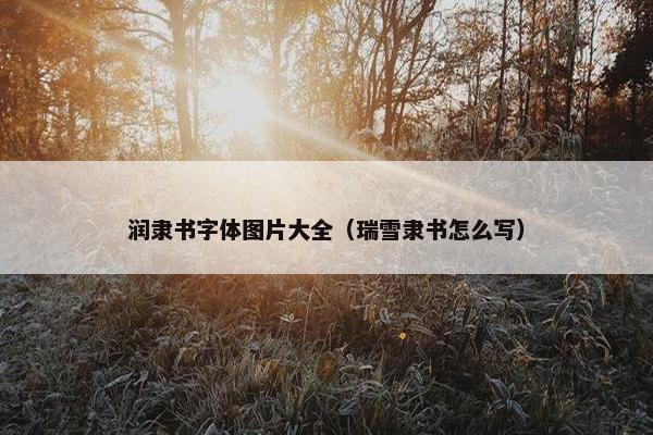 润隶书字体图片大全（瑞雪隶书怎么写）