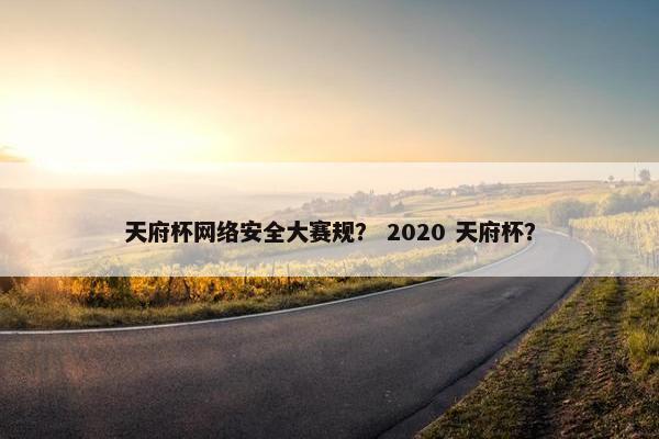 天府杯网络安全大赛规？ 2020 天府杯？