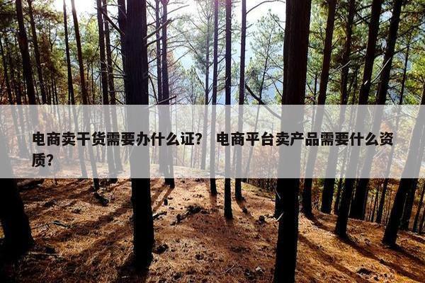 电商卖干货需要办什么证？ 电商平台卖产品需要什么资质？