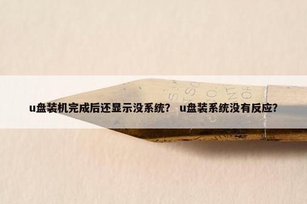 u盘装机完成后还显示没系统？ u盘装系统没有反应？