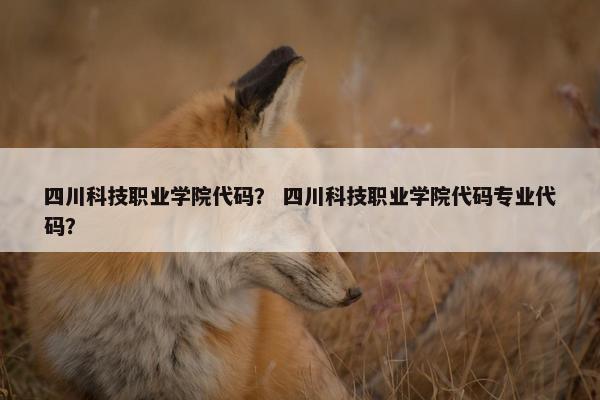 四川科技职业学院代码？ 四川科技职业学院代码专业代码？