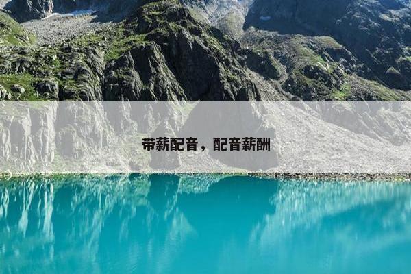 带薪配音，配音薪酬