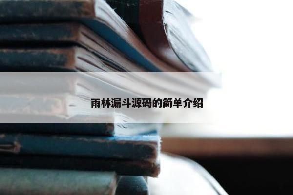 雨林漏斗源码的简单介绍