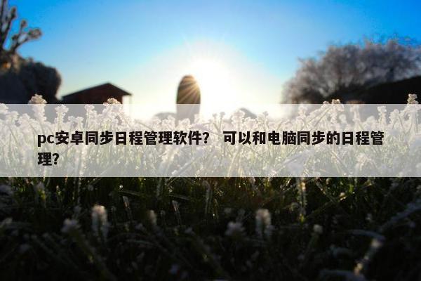 pc安卓同步日程管理软件？ 可以和电脑同步的日程管理？