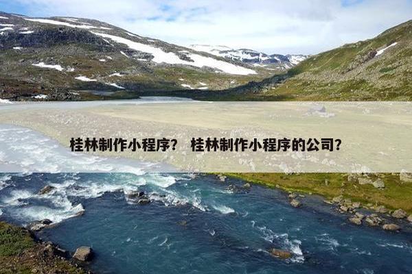 桂林制作小程序？ 桂林制作小程序的公司？