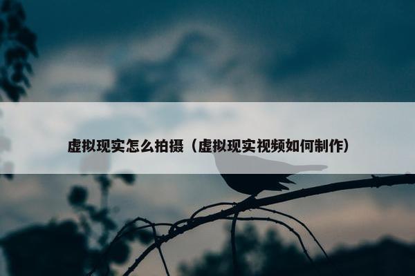 虚拟现实怎么拍摄（虚拟现实视频如何制作）