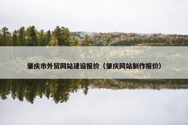 肇庆市外贸网站建设报价（肇庆网站制作报价）