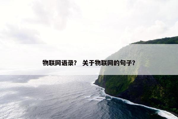 物联网语录？ 关于物联网的句子？