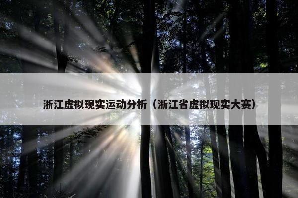 浙江虚拟现实运动分析（浙江省虚拟现实大赛）