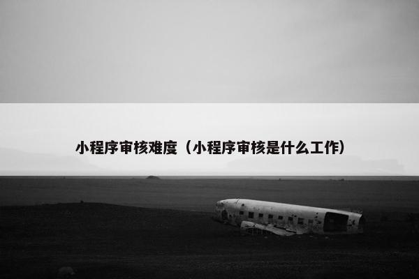 小程序审核难度（小程序审核是什么工作）