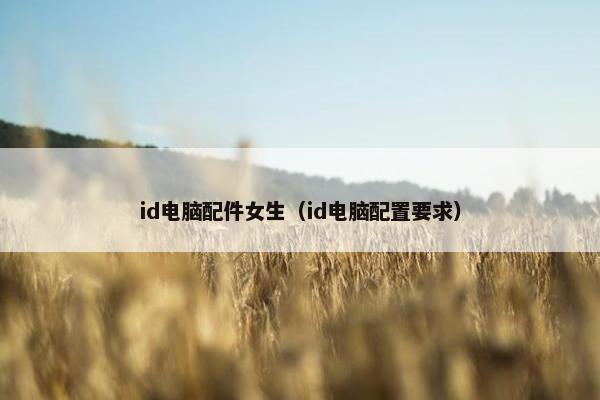 id电脑配件女生（id电脑配置要求）