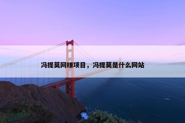 冯提莫网赚项目，冯提莫是什么网站