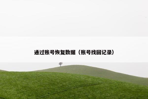 通过账号恢复数据（账号找回记录）