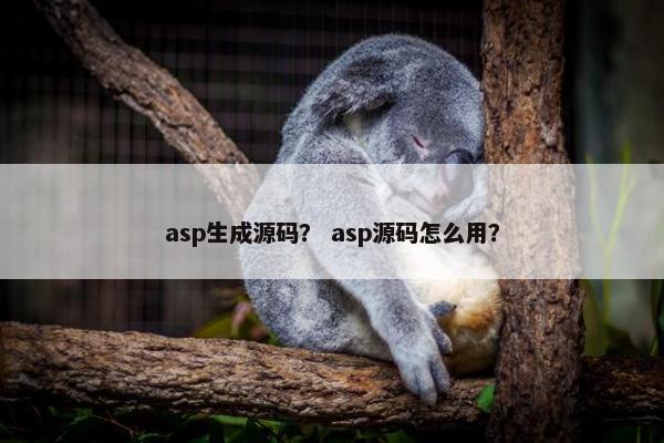 asp生成源码? asp源码怎么用? asp生成源码? asp源码怎么用?