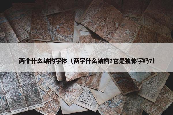 两个什么结构字体（两字什么结构?它是独体字吗?）