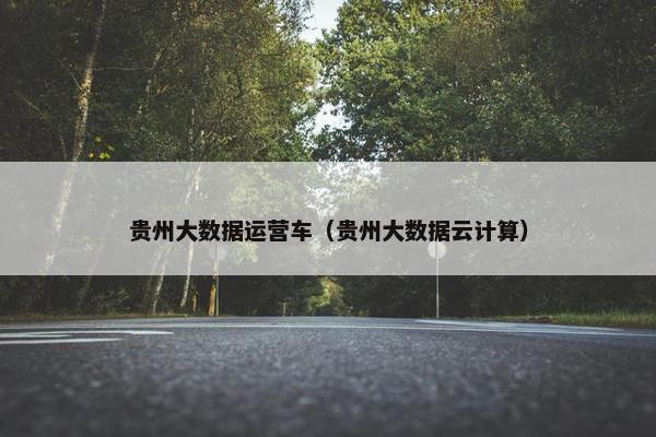 贵州大数据运营车（贵州大数据云计算）
